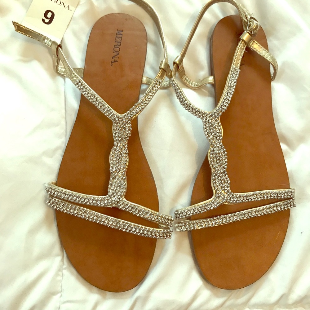 Merona flat sandals sparkly